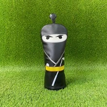 武士圖案黑白高爾夫球桿頭套,提供保護與風格,1號木桿 3/5號木桿 UT木桿桿身保護套,耐用設計適用於所有類型高爾夫球桿,高爾夫愛好者的必備配件 - 黑色 - 查看 11
