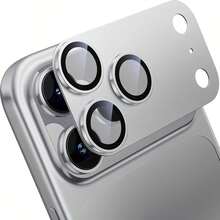 CASECOPS 1Pc Silver Shockproof Lens Protection Film Compatible With IPhone 18 Pro/18 Pro Max/17 Pro & 17 Pro Max Lens Protector Film Full Coverage Real Machine Color Effectively Protects Camera Lens For Clearer Photos Fashionable And Stylish Birthday Gift Item - Clear - View 8