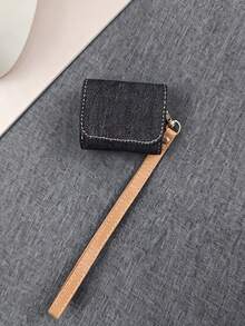 1 túi đựng tai nghe vải denim họa tiết mới cá nhân hóa, tương thích với Apple, phong cách sang trọng, kèm dây đeo chống mất, bao bảo vệ tai nghe không dây, vỏ bọc bảo vệ tai nghe thời trang - Nhiều màu - Xem 11