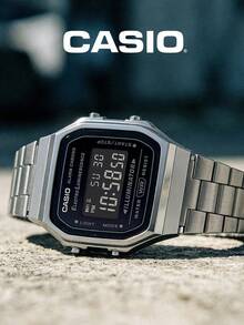 Casio Vintage Daily Essential: Jam Tangan Digital Unisex Stainless Steel dengan Alarm, Stopwatch, dan Lampu Malam A168WGG-1B - hitam - View 9