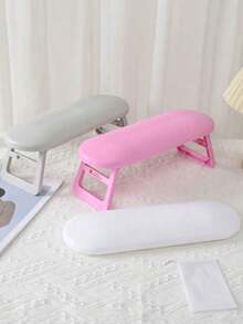 Foldable Plastic Manicure Hand Rest With Underneath Room Elevated Wrist Support Cushion For Women Beauticians Portable Nail Salon Hand Mat For Diy Art Home Cleaning Dorm Nail Supllies House School Home Decorbedroom Bathroom Essentials Accessories - Multicolor - View 5