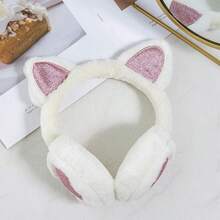1PC / New Winter Warm Earmuffs, Thickened Plush Retractable Cat Ear Ear Warmers For Women - Multicolor - View 4