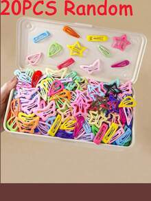 50/20pcs Random New Rainbow Multi-Shape Hair Clips, Cute Fashion BB Clips, Suitable For Girls, Bangs Side Hair Clips, Multi-Functional Decorative Hair Accessories - Multicolor - View 7