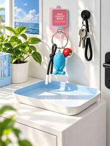 MINISO Pokemon Wobbuffet Character Keychain With Pokeball Charm And Black Rope Strap For Handbag Backpack Keys, Birthday Christmas Gift - Style 1 - View 1