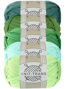 KNIT-TRANS 5 Bundles 5 Colors/500g Multi-Color Premium T-Shirt Yarn - High Elasticity Rope-Shaped Yarn, Soft Elastic Polyester Yarn, Suitable For Vibrant Crochet Projects, Ideal For Home Decor DIY Crafts, Multi-Color Yarn | Polyester Yarn | Knitting Accessories - Multiple Styles - View 16
