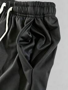1pc Comfortable Breathable Sports Casual Long Pants For Spring Autumn Winter - Black - View 4