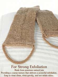 2pcs Natural Exfoliating Set (Exfoliating Bath Brush + Gloves), 100% Fiber Back Scrubber, Natural Back Exfoliating Strap, Unisex Long Bath Sponge, Suitable For Smoother And Cleaner Skin, Multi-Functional Exfoliating Face Towel, Elastic Back Scrubber, Suitable For Bathing, Skin Cleansing And Massage - Unisex, Bathroom Essential, African Net Sponge (2pcs/1pc) - Multicolor - View 3