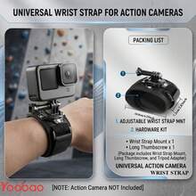 Yoobao 360° Rotating Camera Wrist Strap, Adjustable Breathable Wrist Mount, Compatible With , , Action Cameras, POV Shooting Accessory, Suitable For Cycling, Climbing, Travel - View 1