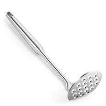 One-Piece Tiny Potato Masher, Stainless Steel With Thick Handle, Kitchen Gadget For Mashed Potato, Fruit And Vegetable - Silver - View 2