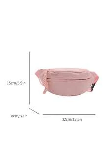 Fashionable Nylon Crossbody Bag, Solid Color Shoulder Bag, Women's Casual Crossbody Bag, Suitable For Outdoor Sports - Pink - View 11
