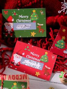 10/20pcs Christmas Scratch-Off Cards - Red & Green Holiday Gift Cards, Merry Christmas Design, Suitable For Parties, Events, DIY Rewards, Christmas And Snowflake Decor - View 10