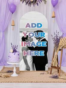 Personalized Arch Backdrop Cover - Custom Arch Backdrop Cover For Dome Backdrop Frame, Perfect For Graduation, Birthday Party, Wedding Party, Christmas, Halloween, Valentine's Day, Mother's Day, Etc., Indoor/Outdoor Use, Party Decoration, Easy To Set Up, Holiday Atmosphere, No Electricity Required, Multiple Sizes Available, Suitable For Birthday, Theme Party, Wedding, Durable Elastic Polyester Fabric - Multicolor - View 2