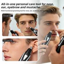 AXH Nose & Ear Hair Trimmer, Men's Stainless Steel Manual Washable Portable Nose Hair Clipper - Black - View 7