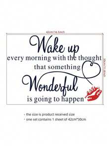1pc Wake Up Wonderful Black Letter Wall Sticker - Multicolor - View 7