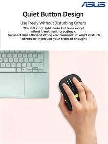 ASUS A20 Wireless Mouse, Bluetooth, 2.4G Dual-Mode Connection, LED Display For Battery And DPI, Portable Mouse For Laptop Office Use - View 3