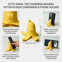 1pc Cute Banana Peel Phone Stand, Unique Design Desktop Phone Holder, Suitable For Office, Bedroom - Banana Peel - View 1