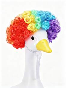 Chicken Duck Goose Pet Wig, Porch Goose Wig, Big Goose Head Decoration, Funny Exploding Hair, Long Wig - Multicolor - View 1