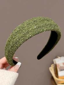 1pc Vintage Embossed Wool Headband, Versatile Elegant High Crown Hair Hoop For Face Washing And Hair Styling, Women's Fashion Hair Accessory - Multicolor - View 13