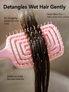 Hollow Wide-Tooth Comb - Suitable For Dry And Wet Hair Scalp Massage And Detangling, Easy To Grip, Unisex; Perfect For Back To School And Travel/Vacation; Covers Various Hair Combs Including Hairline Comb, Detangling Comb, Slick Back Comb And Professional Haircutting Comb - A - View 5