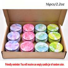 HIZTGHC 16pcs 2.2oz Marble Pattern Candle Jars With Lids, Round Empty Candle Containers, Colorful Metal Candle Holders, DIY Candle Making, Handmade Crafts And Gift Storage Jars - Multiple Styles - View 7