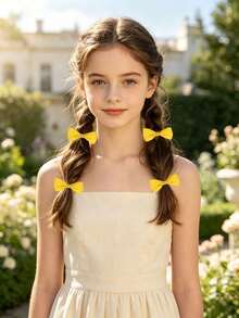 6pcs White Butterfly Hair Ties, Suitable For Girls, Ideal Choice For Daily Use - Multicolor - View 8