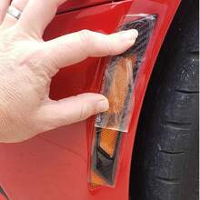 TRTY 4PCS Car Wheel Arch Reflective Stickers, Carbon Fiber Anti-Collision Side Marker Arch Guard Decorative Strip, Car Tire Fender Flare Trim, Anti-Scratch Car Body Edge Decorative Strip, Universal Fit For Most Cars - Carbon Fiber Wheel Arch Stickers - View 5