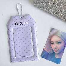 Ins Style Gray Emoticon Lace Card Holder 3 Inch Card Sleeve Card Film ID Badge Holder Keychain, Idol Card Collection, Idol Card Protection, Storage, Student ID, Campus Badge, Desktop Display, Birthday Gift, Best Friend Gift, Christmas Gift, Japanese Popular Style, Anime Props, Card Dust-Proof, Portable Pendant, Anime Merchandise, Planner Accessory, Holiday Gift, Check-In Decoration, Commute Pendant, Card Display, Handmade DIY Accessory - A - View 9