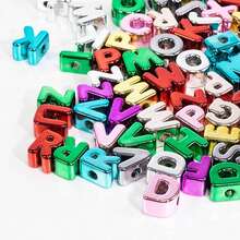 18/38/58pcs Large 20mm Letter Beads, Mixed Metallic Colors, Random A-Z Acrylic Letters, Suitable For Making Jewelry, Bracelets And Keychains - Assorted Colors - View 6