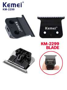 KM-2299 Pisau Pengganti Asli untuk Mesin Cukur Rambut Elektrik, Paket Aksesori Kepala Pisau Pengganti untuk Mesin Cukur Rambut, Kepala Pisau Asli Pabrik untuk Mesin Cukur Rambut Kemei 1 Set - Hitam - View 2