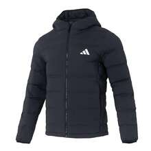 Adidas 600-Fill Down Hooded Jacket, Warm, Water-Resistant, Windproof, Stylish, Comfortable, Minimalist, Solid Color, Men's - Black - View 9