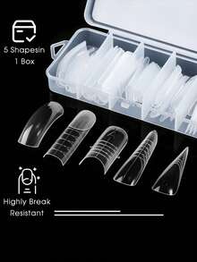 75pcs Dual Nail Forms Set, 5-Shape 15-Size Reusable Clear For Poly Gel Nail Molds, Nail Extension Forms For Poly Gel Manicure Nail-Salon Supplies - Clear - View 2
