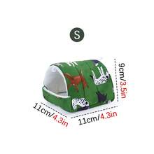 1pc Cute Cartoon Print Semi-Enclosed Plush Pet Bird Nest, Warm Fleece Lined Arch-Shaped Pet Sleeping Hut, Hanging Pet Bed For Autumn/Winter, Suitable For Parrots, Hamsters, Guinea Pigs And Other Small Pets - View 13
