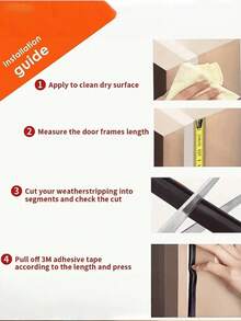 1pc Self-Adhesive Windproof Soundproof Safety Door Seal Strip - Multicolor - View 4