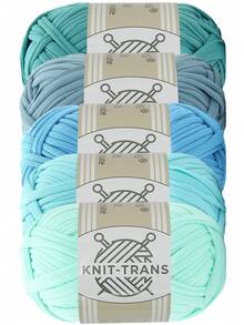 KNIT-TRANS 5 Bundles 5 Colors/500g Multi-Color Premium T-Shirt Yarn - High Elasticity Rope-Shaped Yarn, Soft Elastic Polyester Yarn, Suitable For Vibrant Crochet Projects, Ideal For Home Decor DIY Crafts, Multi-Color Yarn | Polyester Yarn | Knitting Accessories - Multiple Styles - View 12