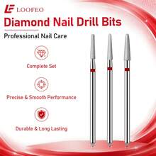 3Pcs Multi-Size Rounded Cone Diamond Nail Drill Bits, Red Band Fine Grit, 2.35mm Universal Shank For Electric Nail File, Nail Sidewall & Cuticle Cleaning - Multicolor - View 4