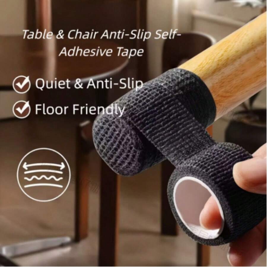 Furniture Anti-Slip Quiet Pads, Thickened Self-Adhesive Anti-Slip Tape 4m X 3 Rolls (12m Total) For Table And Chair Legs, Floor Protection - A - View 1