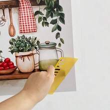 1pc Waterproof PVC Kitchen Wall Sticker - Glossy Nordic Bohemian Floral Fruit Removable Decal (Cherry, Beige/Green) - Suitable For Glass, Cabinets, Wardrobes, Doors - Oil-Resistant, Vinyl Home Decor, 2D Flat - Multicolor - View 8
