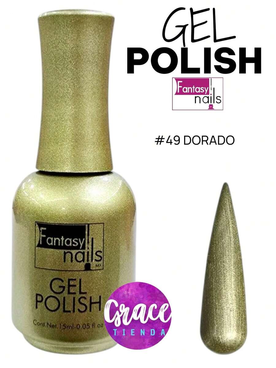 15ml Semi-Permanent Gel Polish 3 Steps Fantasy Nails - Gold - View 1