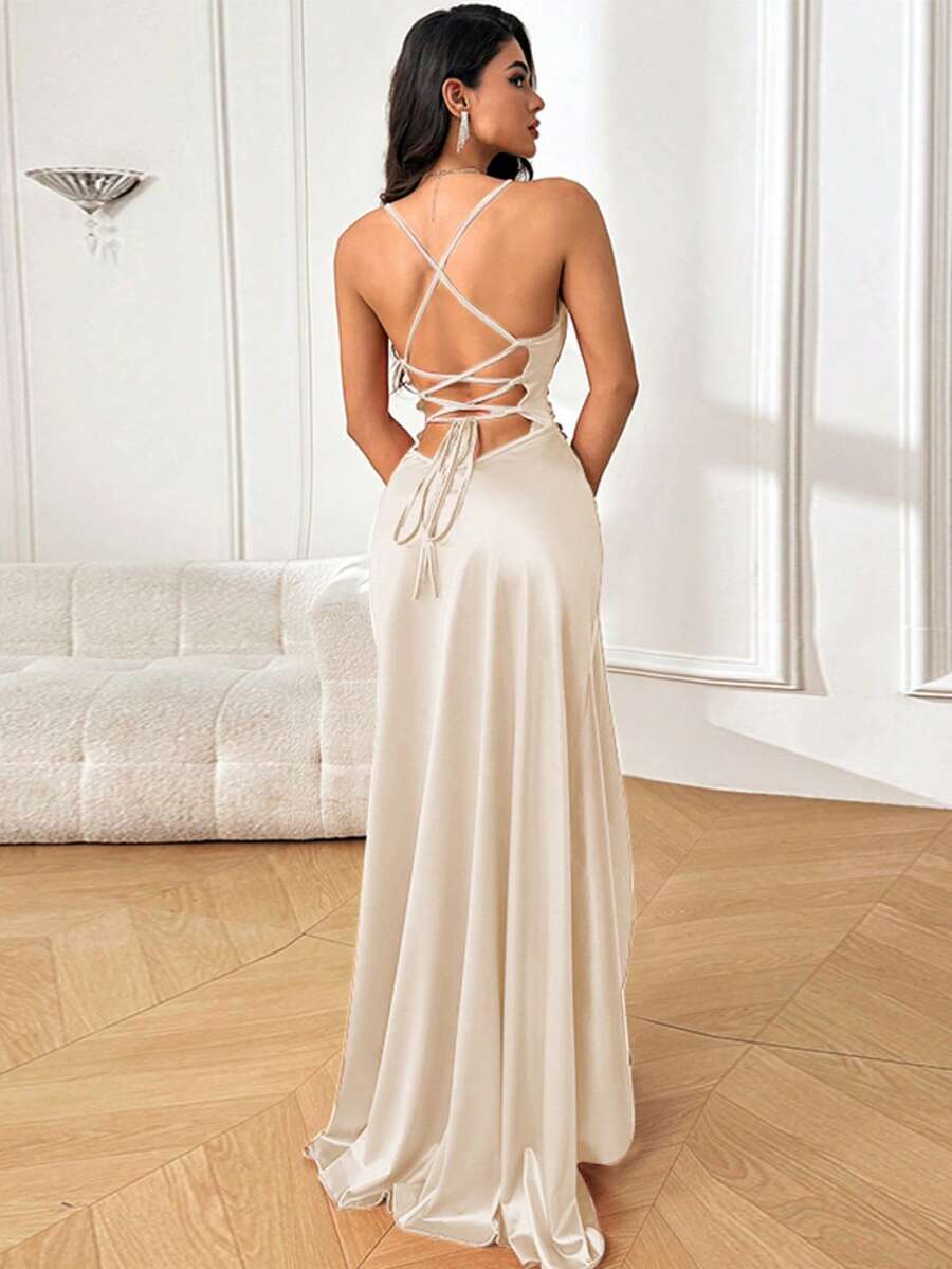 Fall, Pleated Waist Elegant Dress, Wedding Guest Dress, Party Dress, Women's Holiday Wear, Suitable For Festivals, Birthdays, Beach