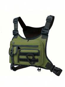Tas Dada Rompi Ringan Pria Warna Hitam dengan Tali Bahu yang Dapat Disesuaikan dan Banyak Saku, Cocok untuk Lari, Mendaki, Olahraga dan Latihan, Perlengkapan Ekspansi Ransel Pelindung Petualangan Bertahan Hidup di Luar Ruangan - MultiWarna - View 13