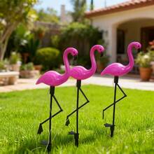 1-To-3 Flamingo Solar Lights, LED Glowing Lawn Lights, Holiday Decoration Lights, Suitable For Outdoor Garden, Yard Lawn, Balcony Patio - Flamingo 1-to-3 Cable - View 11