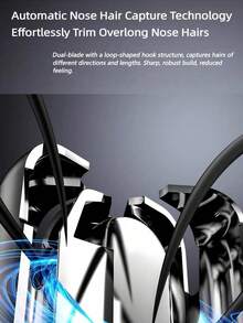 AXH. 2-In-1 Electric Nose Hair Trimmer Ear Face Eyebrow Hair Cleaning & Grooming Tool Home Use Unisex Nose Hair Remover Facial Care Kit - Black - View 6