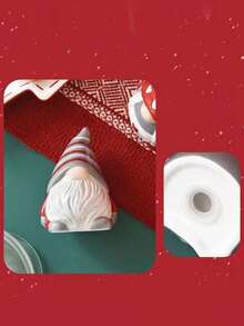 2pcs Nordic Christmas Santa Ceramic Salt & Pepper Shakers Creative Christmas Elf Pepper Bottle Highly Attractive Decorative Ornament With Embossed Design - Multicolor - View 7