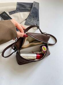Autumn/Winter New PU Fashion Versatile Commuter Crossbody Bag Box-Shaped Women's Commuter Bag - Brown - View 4