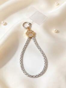 1pc Women's Rhinestone Cat Paw Phone Lanyard, High-End Exquisite Phone Chain, Can Be Used As Bag Charm Keychain, Durable And Not Easily Broken, Anti-Loss Chain, Suitable As Gift - Multicolor - View 2
