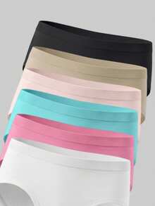3Sets Random Color Girls Seamless Unlined Cami Bralette Mid Rise Panties Set All Season Daily Back To School Underwear - Multicolor - View 4