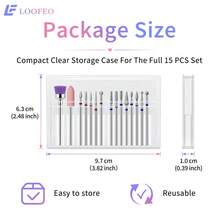 15Pcs Nail Drill Bits Kit, For Electric Nail File, Salon & Home Manicure Use - Multicolor - View 9