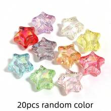 20pcs/Pack Iridescent AB Color Acrylic Star Beads - Transparent Sparkling Color, For DIY Jewelry Making, Phone Chain, Bracelet, Necklace - Suitable For Women's Fashion Accessories And Spacer Beads - Colored Five-pointed Star - View 24