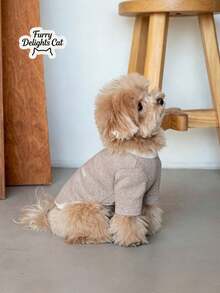Minimalist Embroidered Pet Sleeveless Undershirt, Soft Elastic Pullover Basic Layering Top, Suitable For Puppies, Kittens, Small Dogs And Cats, Autumn/Winter Daily Indoor Pet Clothing Set, Multiple Colors Available - Multicolor - View 3