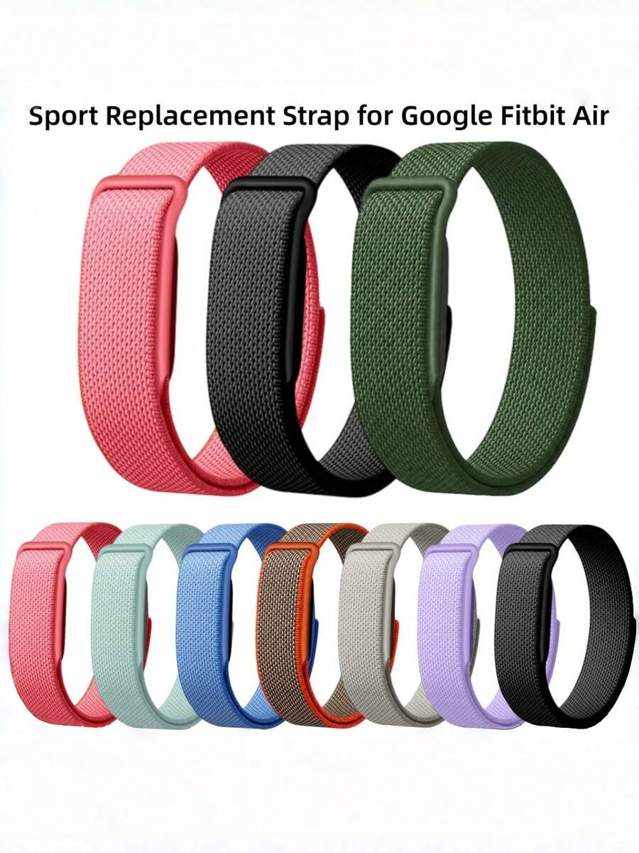 Compatible With Google Air Nylon Woven Watch Band, Multi-Color Minimalist Hook And Loop Strap, Replacement Wristband For Air Fitness Tracker, Fashionable And Easy To Wear, Suitable For Work, Date, Party, Sports - Mouldless - View 1